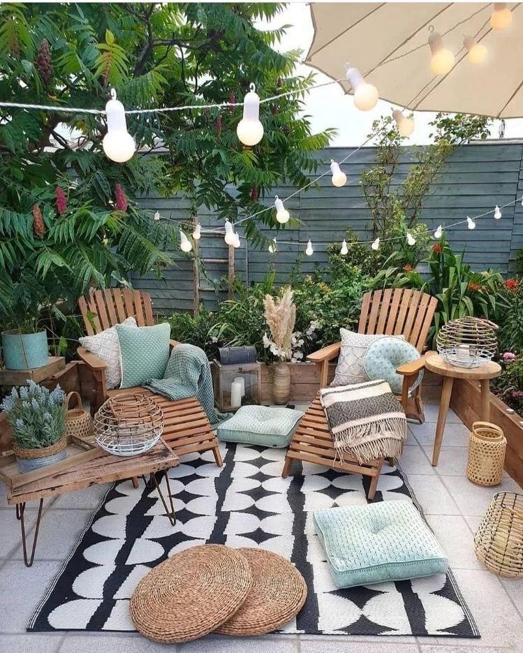 aménager une terrasse accueillante - tapis